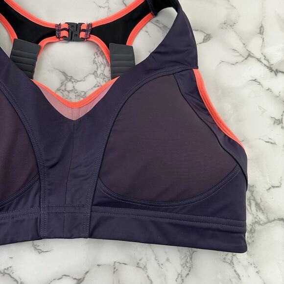 Kari Traa Womens Sports Bra Size 80 D 34 D Purple Pink Adjustable Strap - Picture 2 of 6